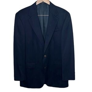 Oscar de la Renta Navy Wool 2 Button Sportscoat Blazer Men Size 40 Long BLEMISH